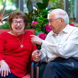 Couple laughing with each other