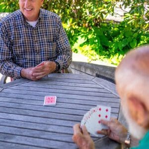 Residents playing cards